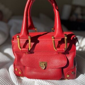 Chopard Red Satchel with Gold Accents NWOT